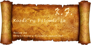 Kozáry Filoméla névjegykártya